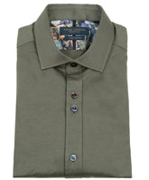 Stretchy Plain But Not Plain sage Cotton Shirt